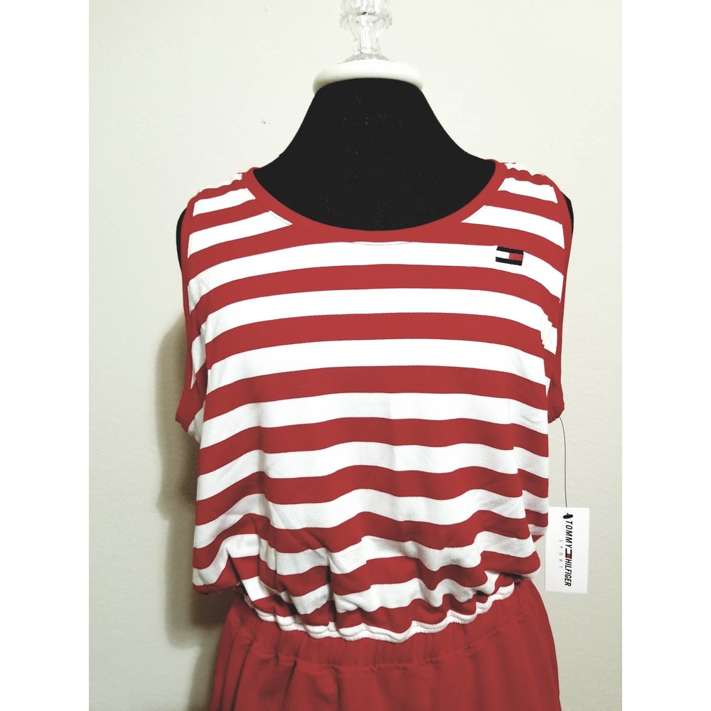 Tommy Hilfiger NWT Mini Dress Sport Sleeveless Scarlet Multi Size Medium… - Picture 6 of 9